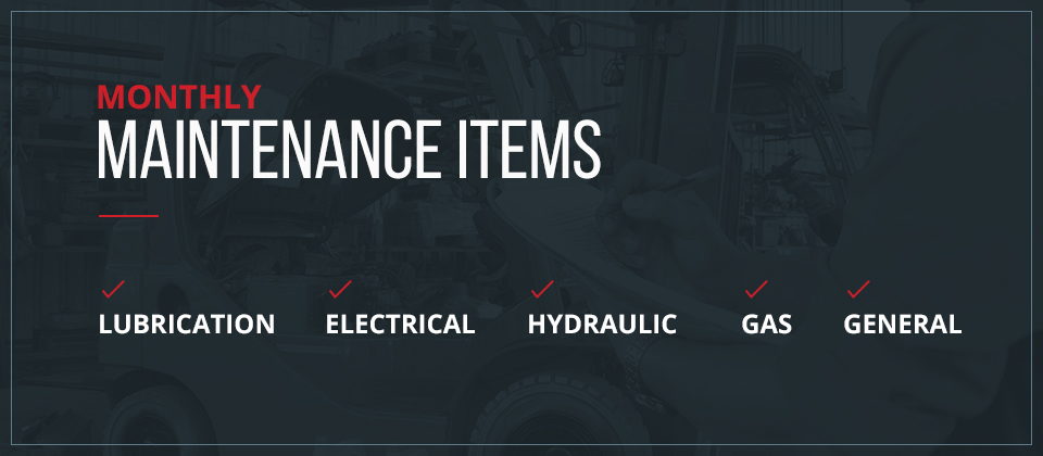 Monthly Maintenance Items