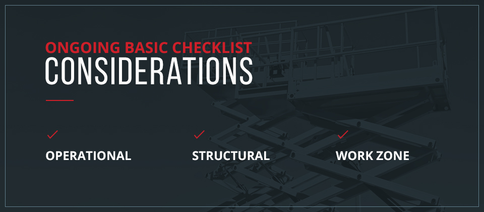 Ongoing Basic Checklist Considerations